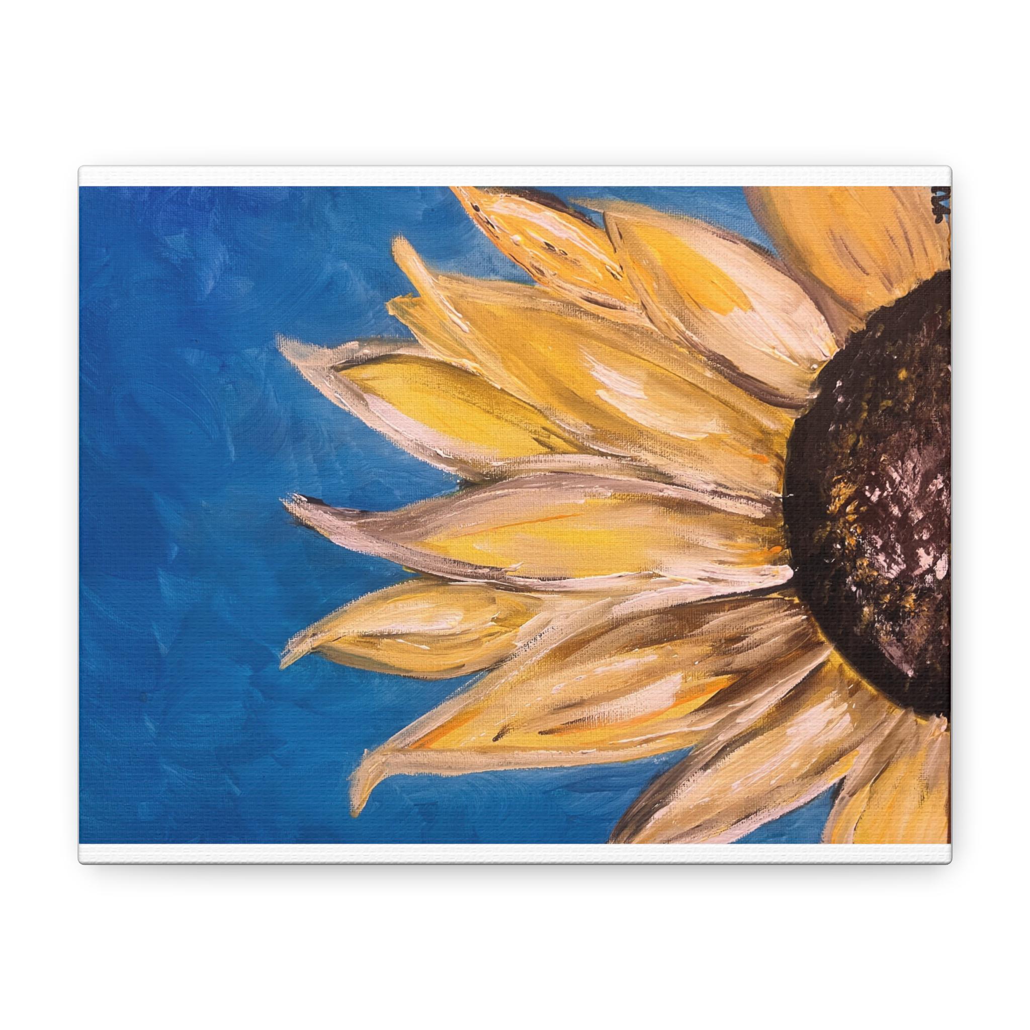 Sunny Sunflower Canvas stretched matte wall art | 1.25" depth
