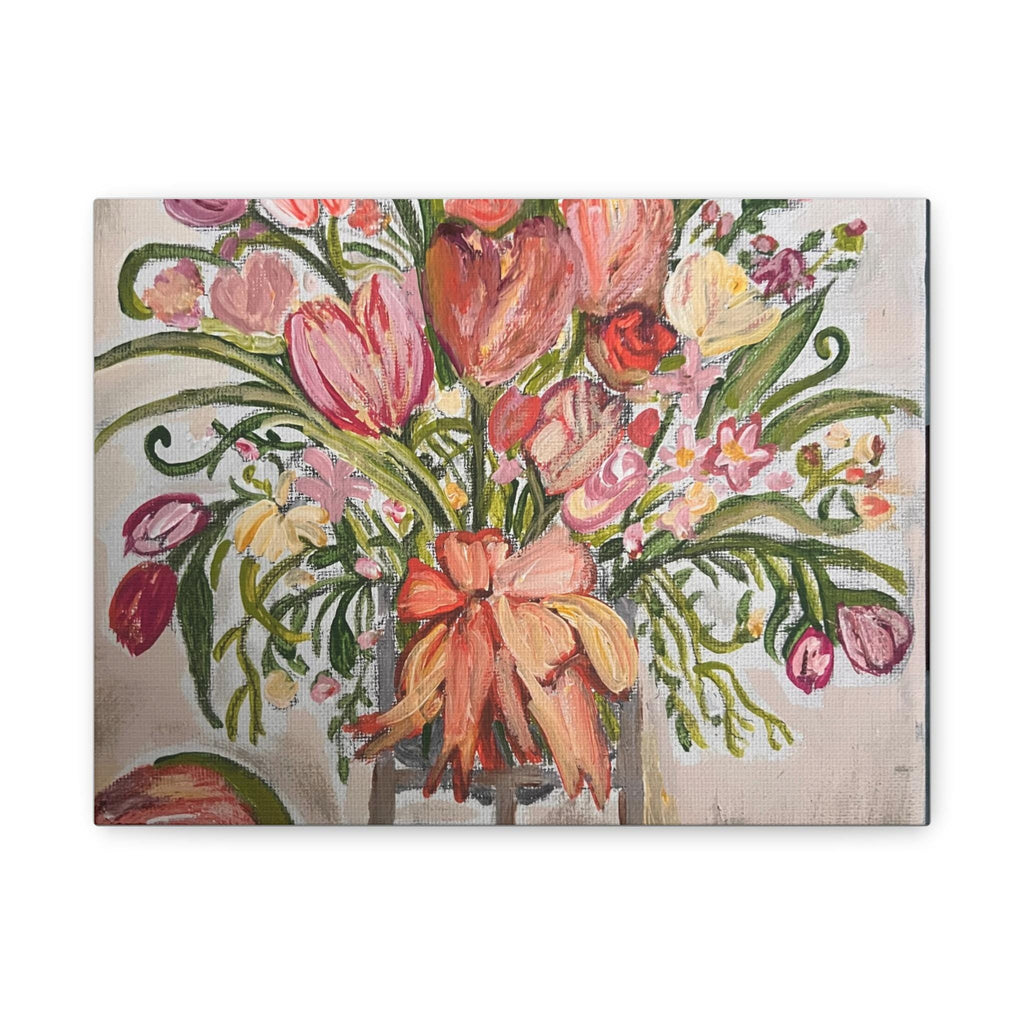 Pink Floral Bouquet Canvas | Stretched Matte Wall Art