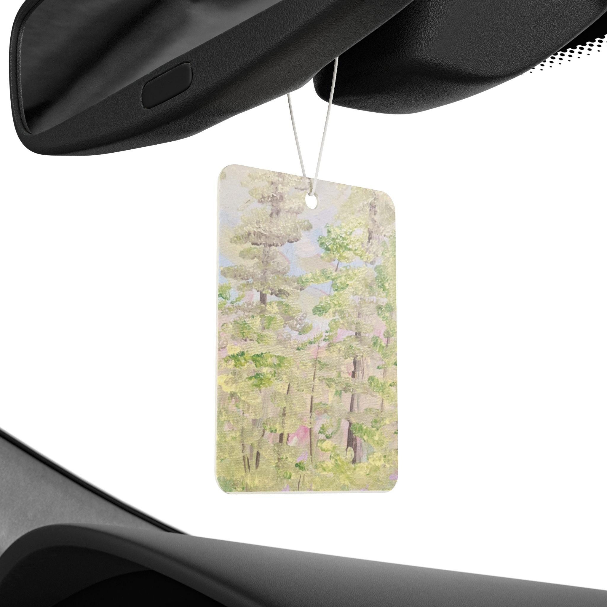 Woodland Watercolor Trees Air Freshener | Forest Scenic Car Scent Tag