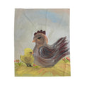 Mama Hen and Chick Velveteen Plush Blanket | Farm Animal Nursery Throw