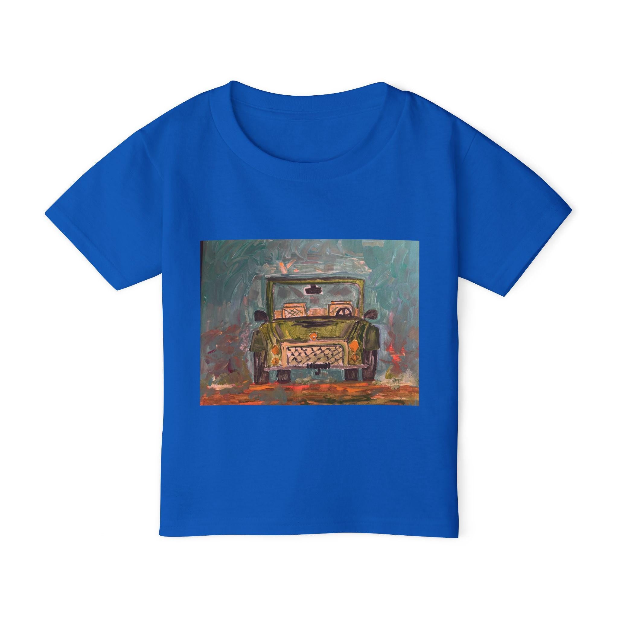 Vintage School Bus Illustration Toddler T-shirt | Colorful Kids Vehicle Art