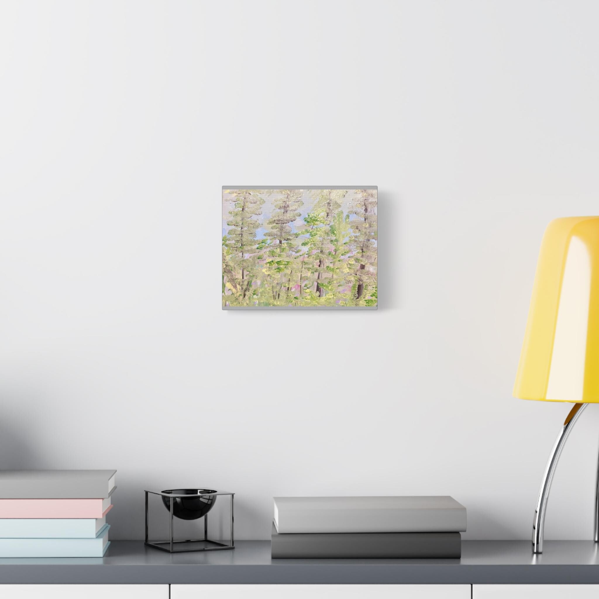 Abstract Forest Painting Canvas | Matte Stretched Wall Art 1.25"