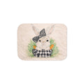 Bunny with Carrots Sherpa Blanket | Cute Rabbit Illustration, Pastel Nursery Throw