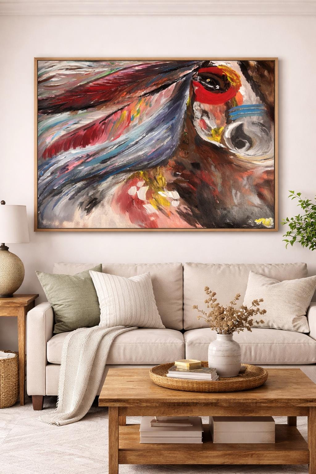 Abstract War Horse | Colorful Textured Wall Painting