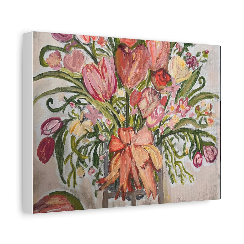 Pink Floral Bouquet Canvas | Stretched Matte Wall Art