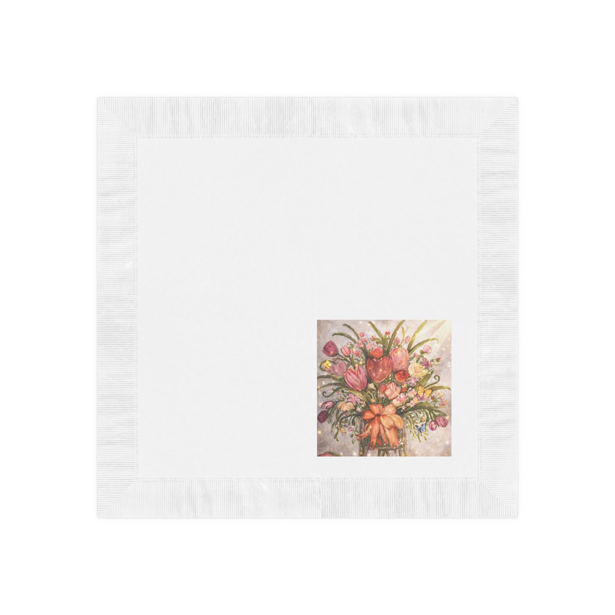 Vintage Floral Bouquet Napkins | Spring Tulip Party Luncheon