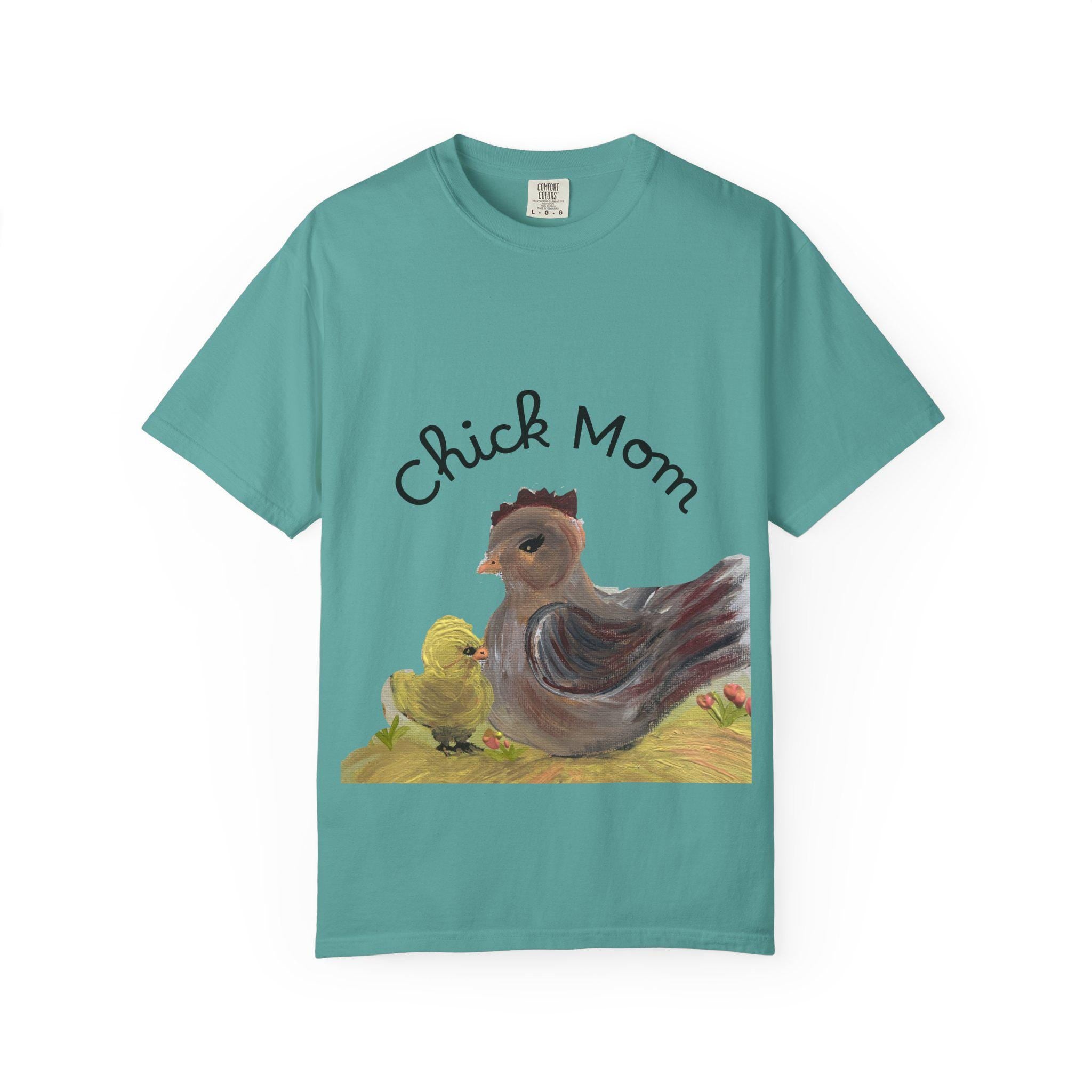 Chick Mom T-shirt | Hen and Chick Illustration, Farm Animal Tee