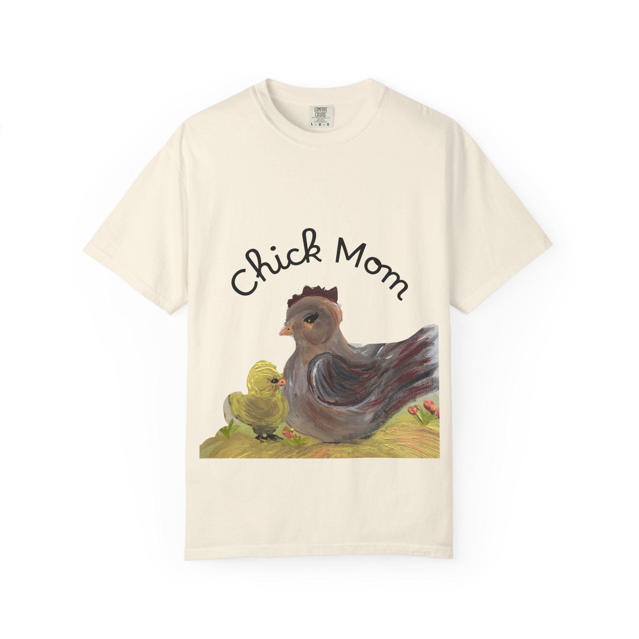 Chick Mom T-shirt | Hen and Chick Illustration, Farm Animal Tee