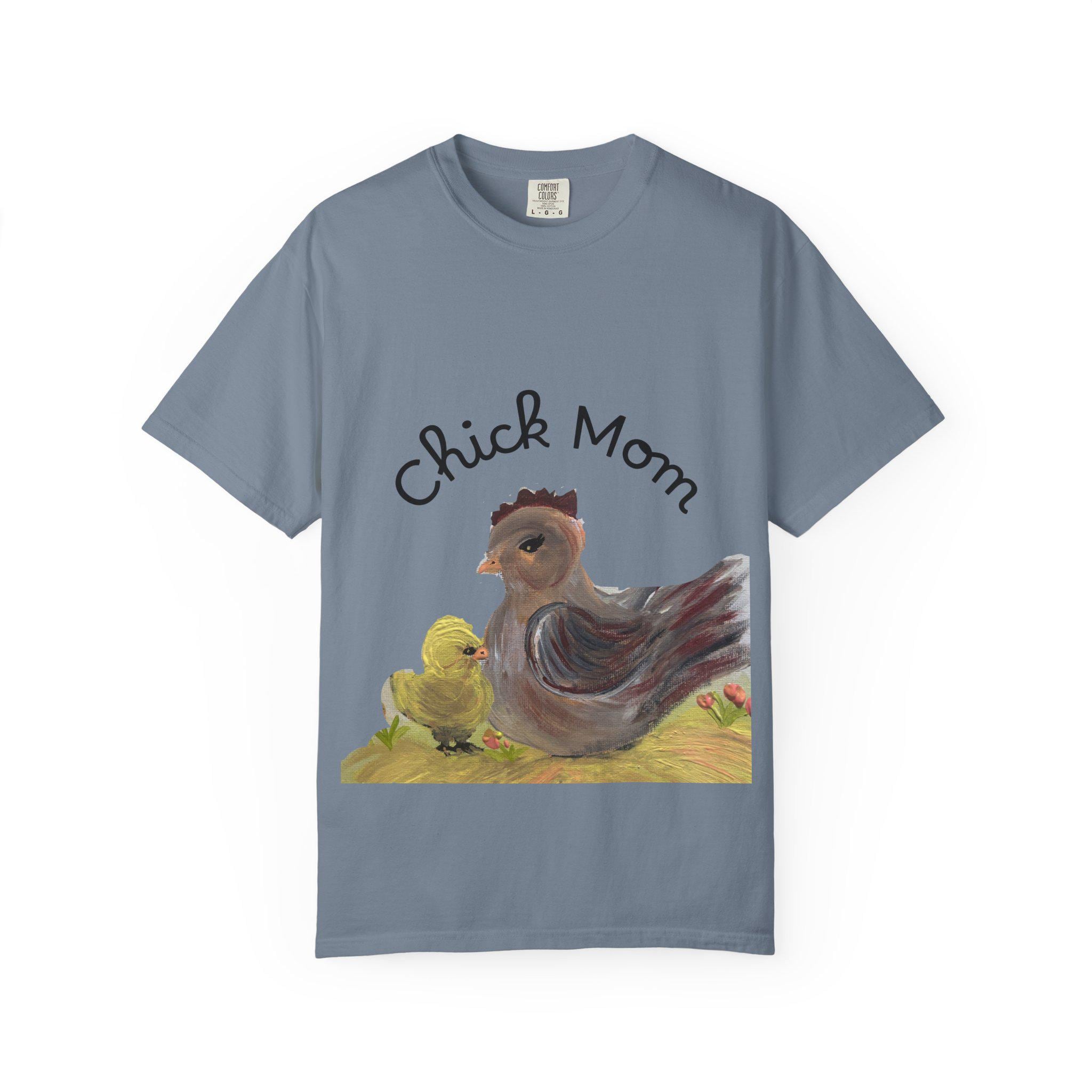 Chick Mom T-shirt | Hen and Chick Illustration, Farm Animal Tee