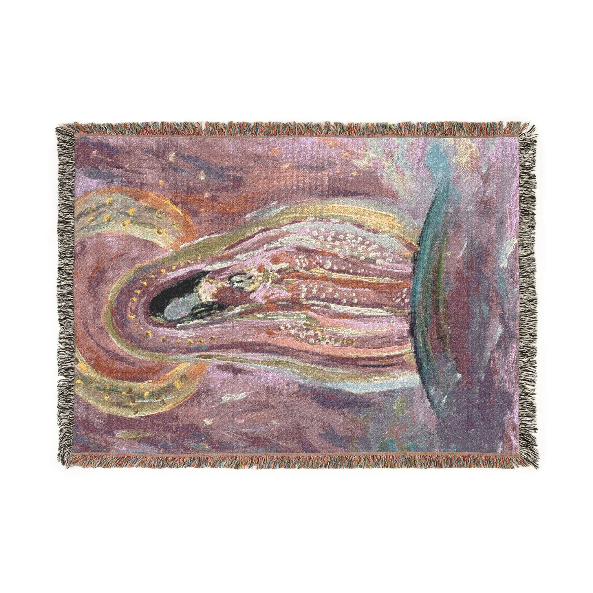 Abstract Blessed Mother Tapestry Throw