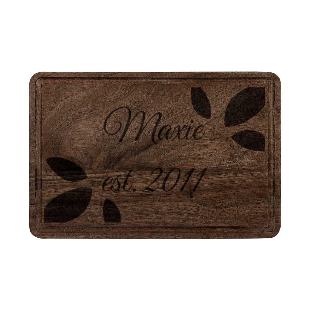 Script Name with est. Year Cutting Board | Engraved Wooden Cutting Board