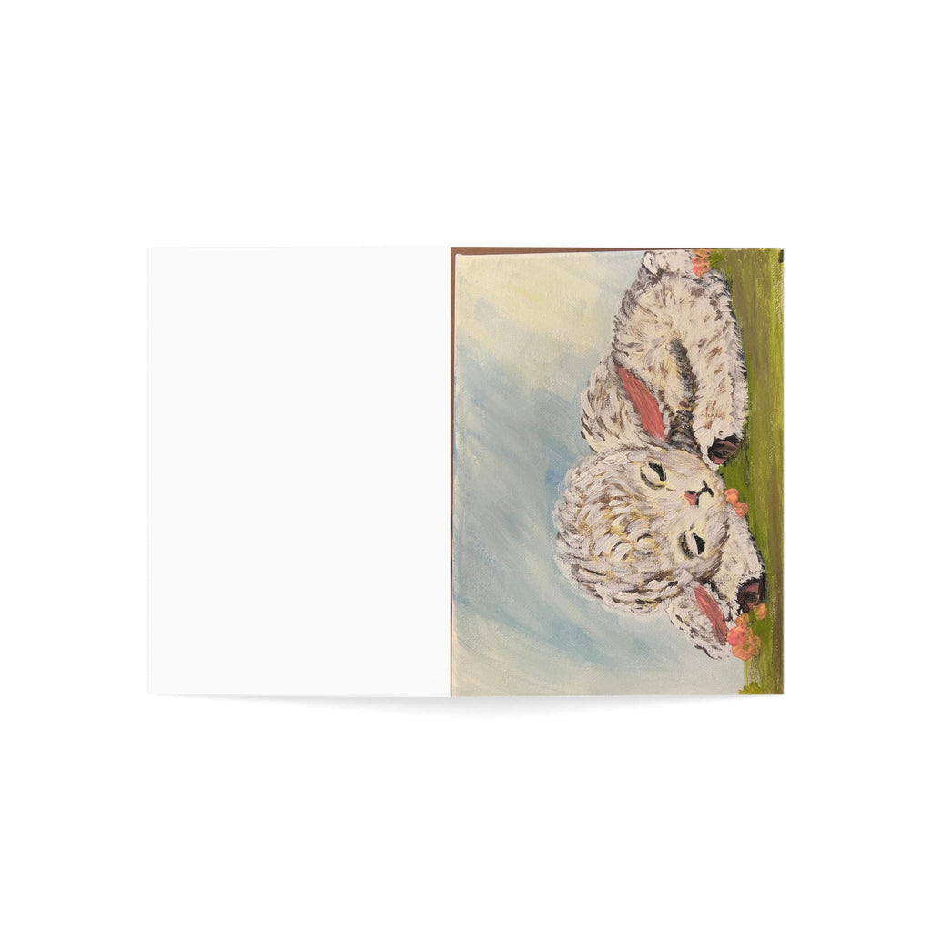 Sleeping Lamb Illustration Greeting Cards | Blank Inside, Pack of 1/10/30/50