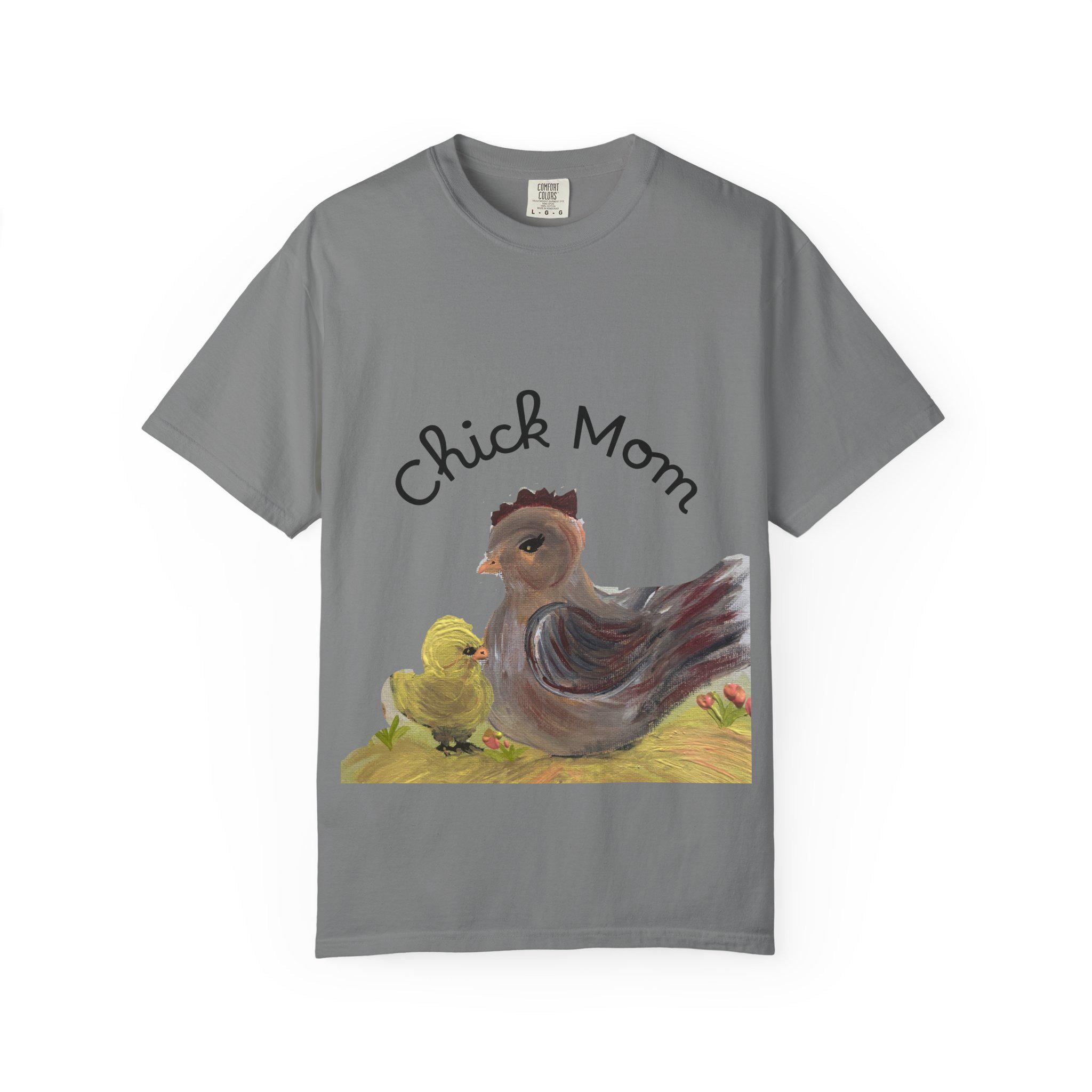 Chick Mom T-shirt | Hen and Chick Illustration, Farm Animal Tee