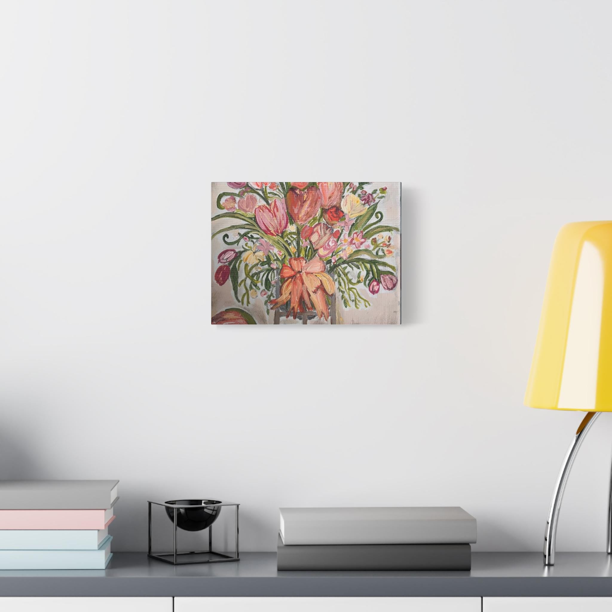 Pink Floral Bouquet Canvas | Stretched Matte Wall Art