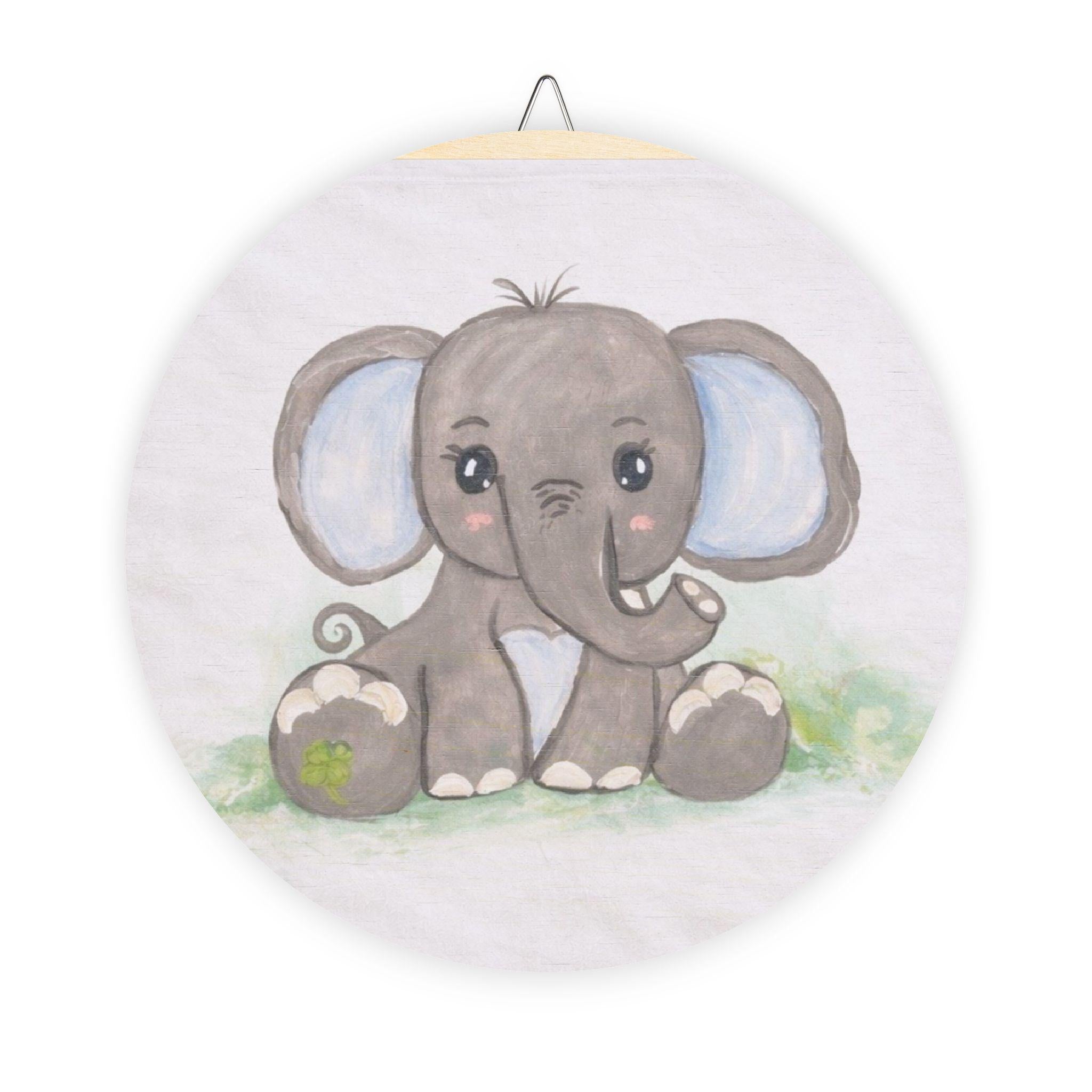 Cute Baby Elephant Wood Sign | Nursery Wall Decor