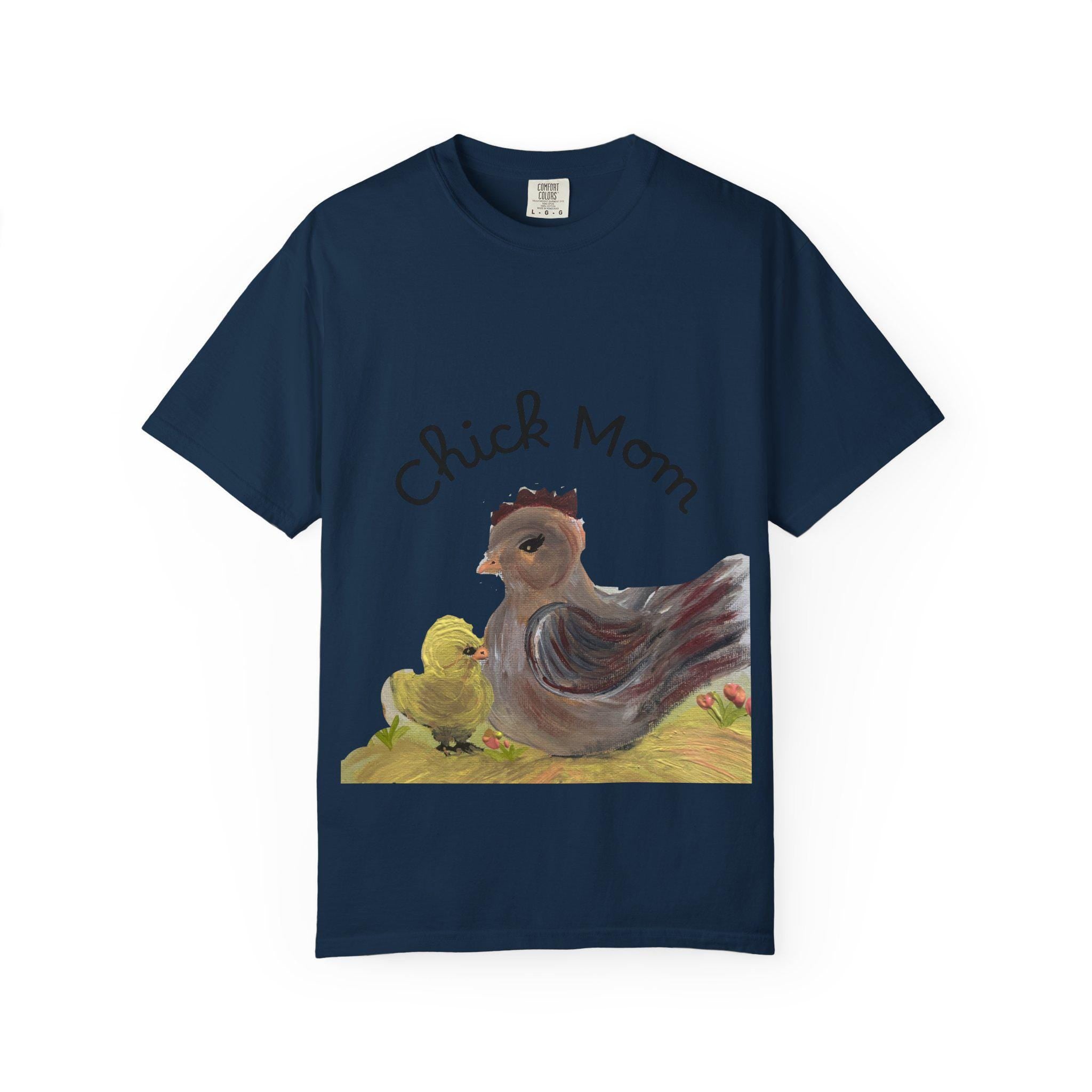 Chick Mom T-shirt | Hen and Chick Illustration, Farm Animal Tee