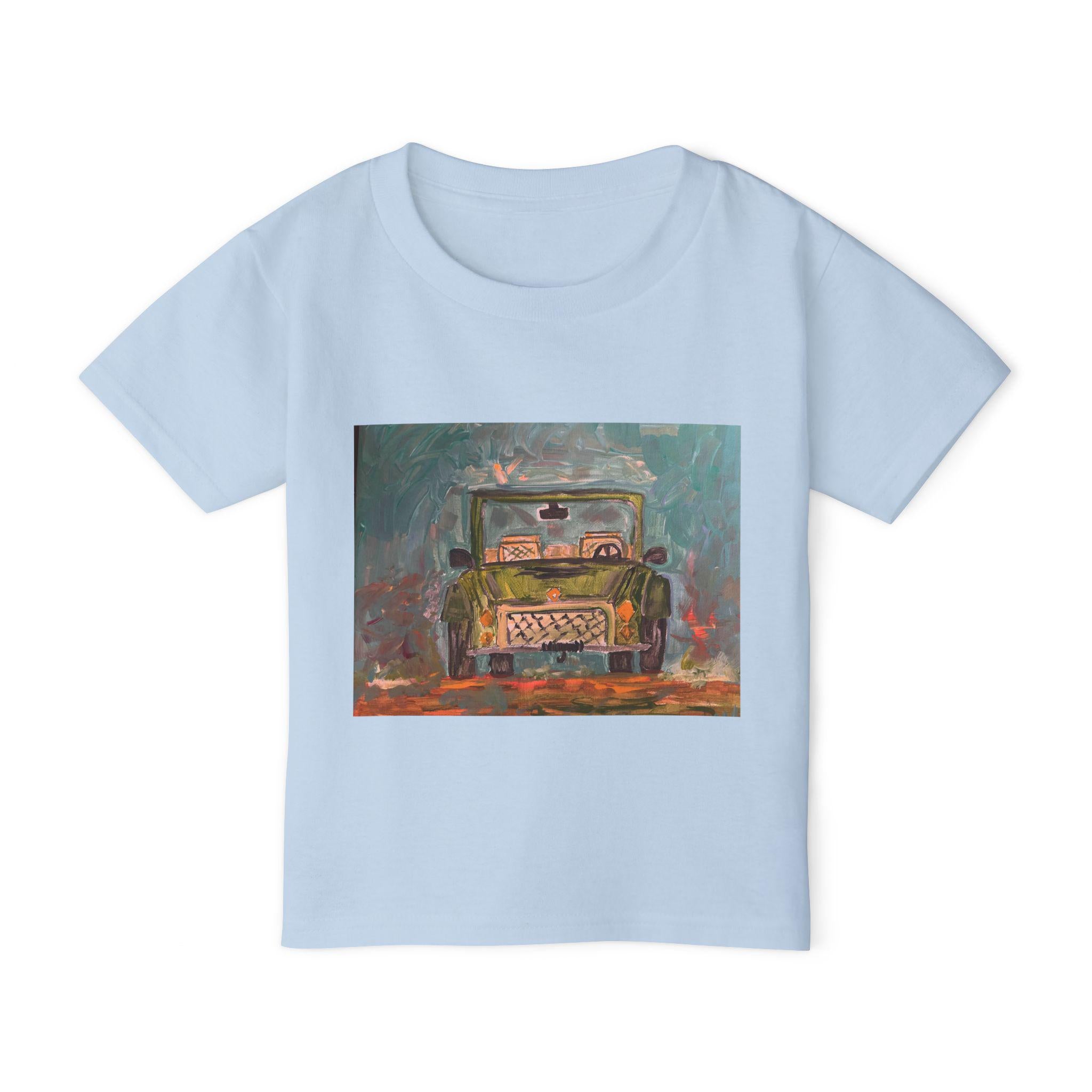 Vintage School Bus Illustration Toddler T-shirt | Colorful Kids Vehicle Art