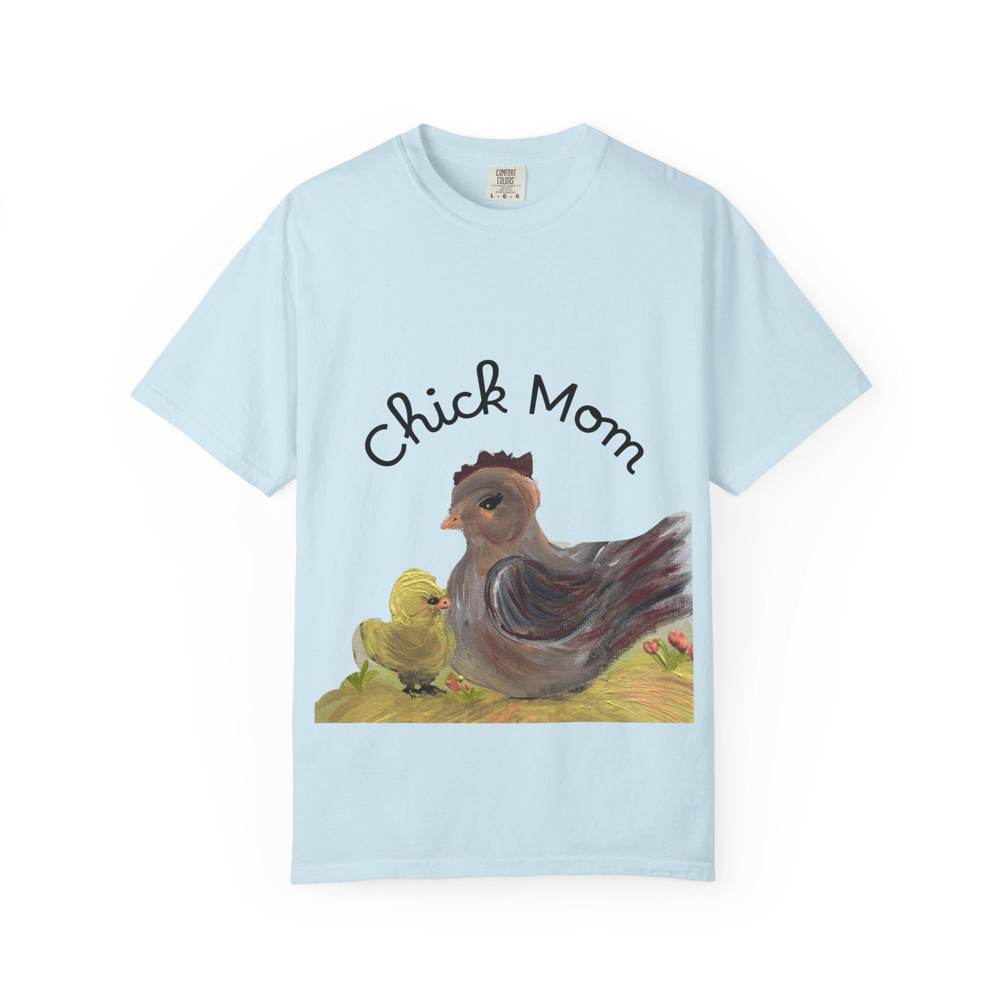 Chick Mom T-shirt | Hen and Chick Illustration, Farm Animal Tee