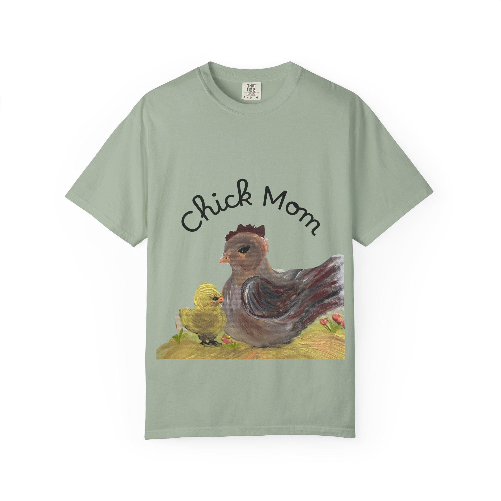 Chick Mom T-shirt | Hen and Chick Illustration, Farm Animal Tee