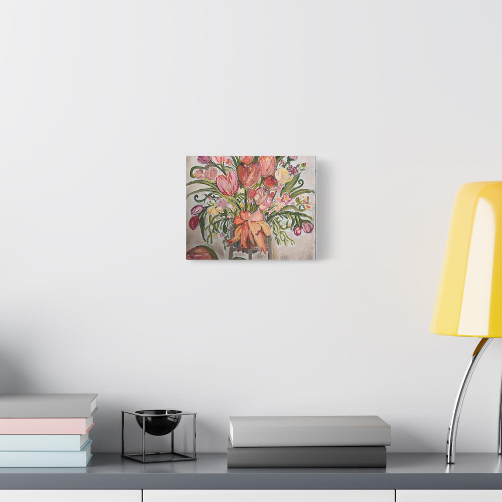Pink Floral Bouquet Canvas | Stretched Matte Wall Art
