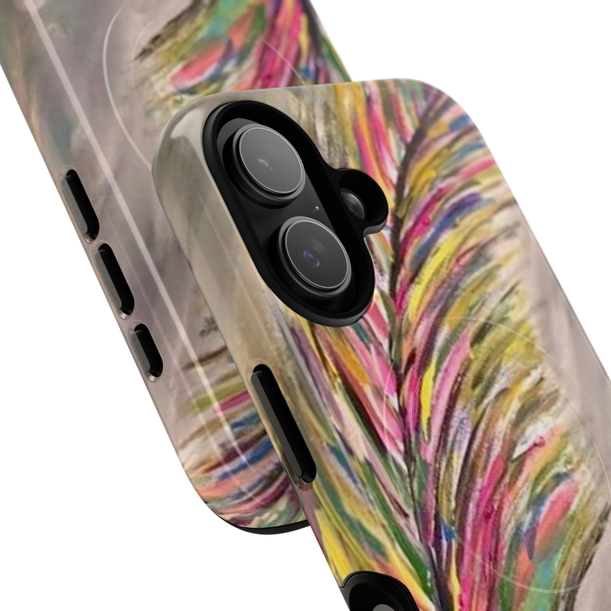 Colorful Feather Phone Case | Tough Magnetic Case