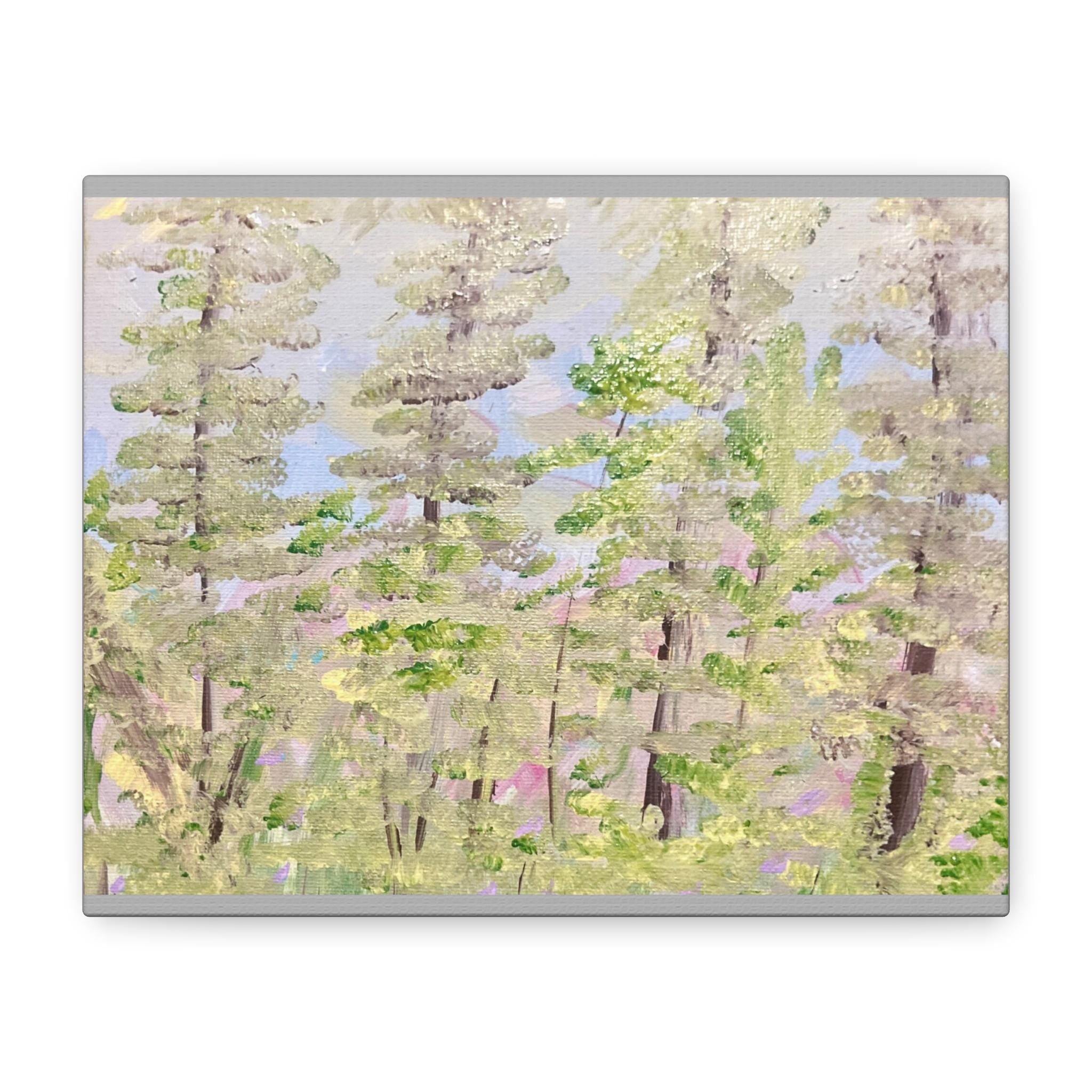 Abstract Forest Painting Canvas | Matte Stretched Wall Art 1.25"