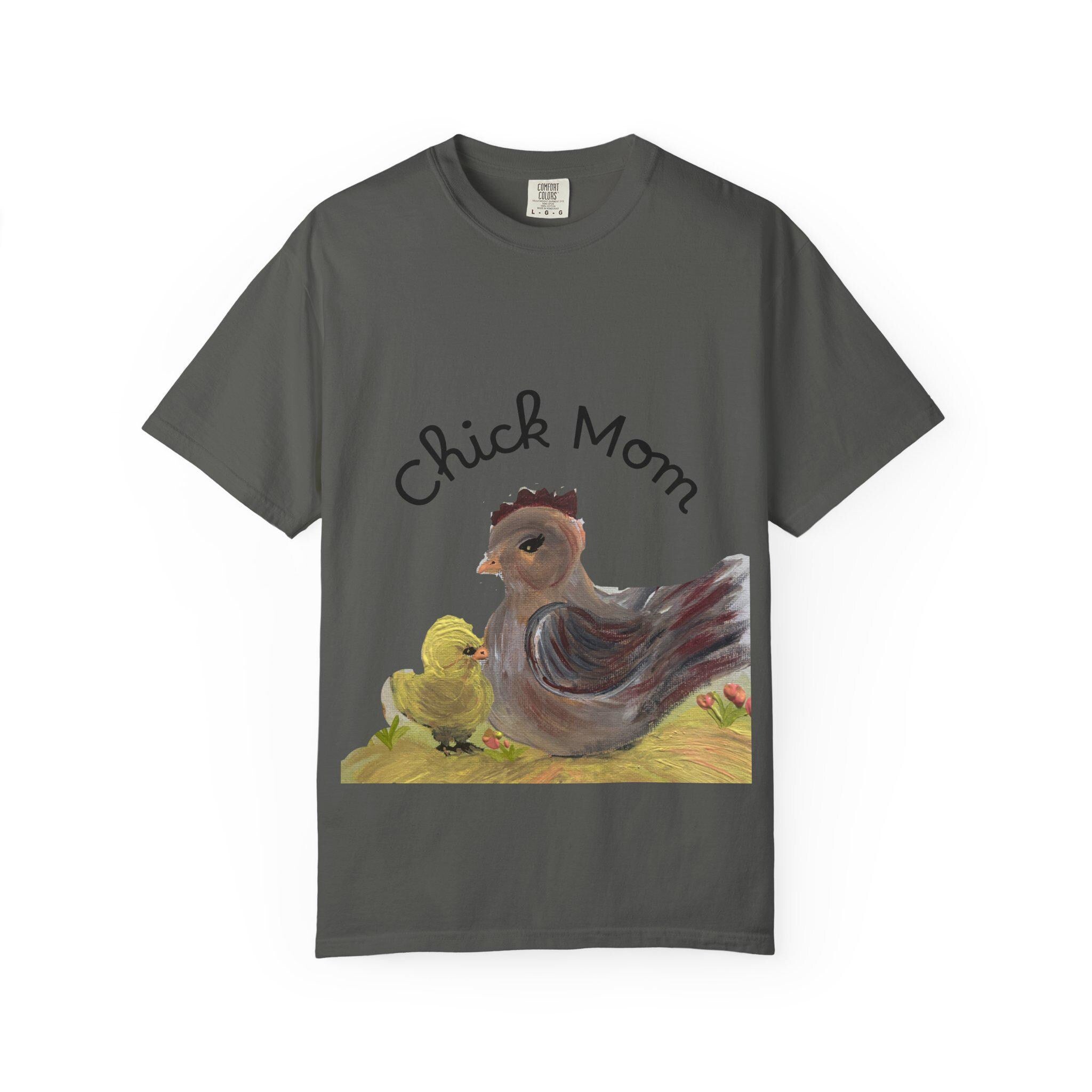 Chick Mom T-shirt | Hen and Chick Illustration, Farm Animal Tee