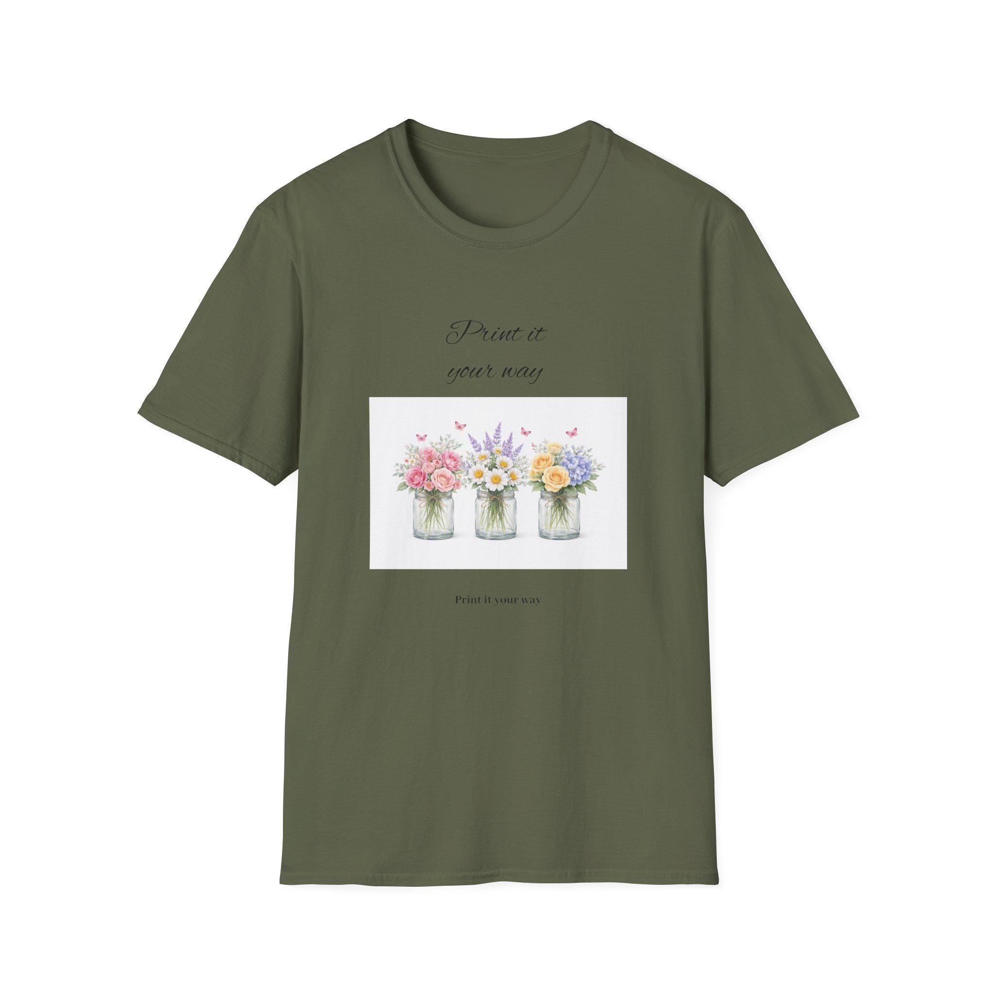 Spring Floral Mason Jars T-Shirt | watercolor flowers
