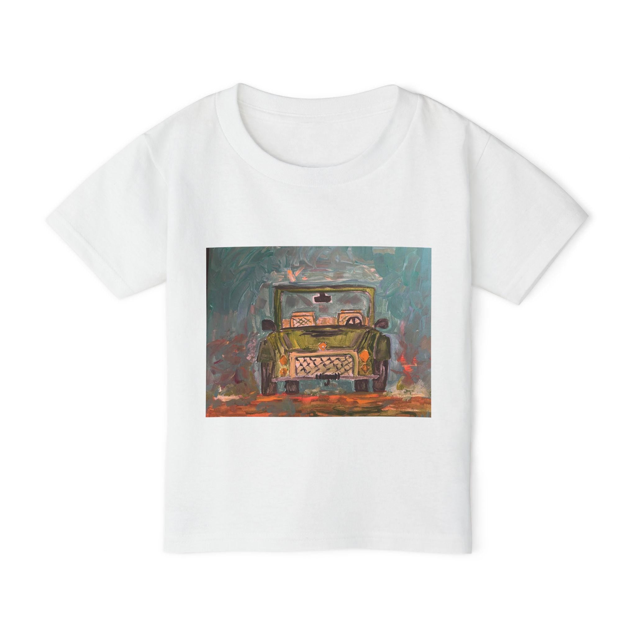Vintage School Bus Illustration Toddler T-shirt | Colorful Kids Vehicle Art