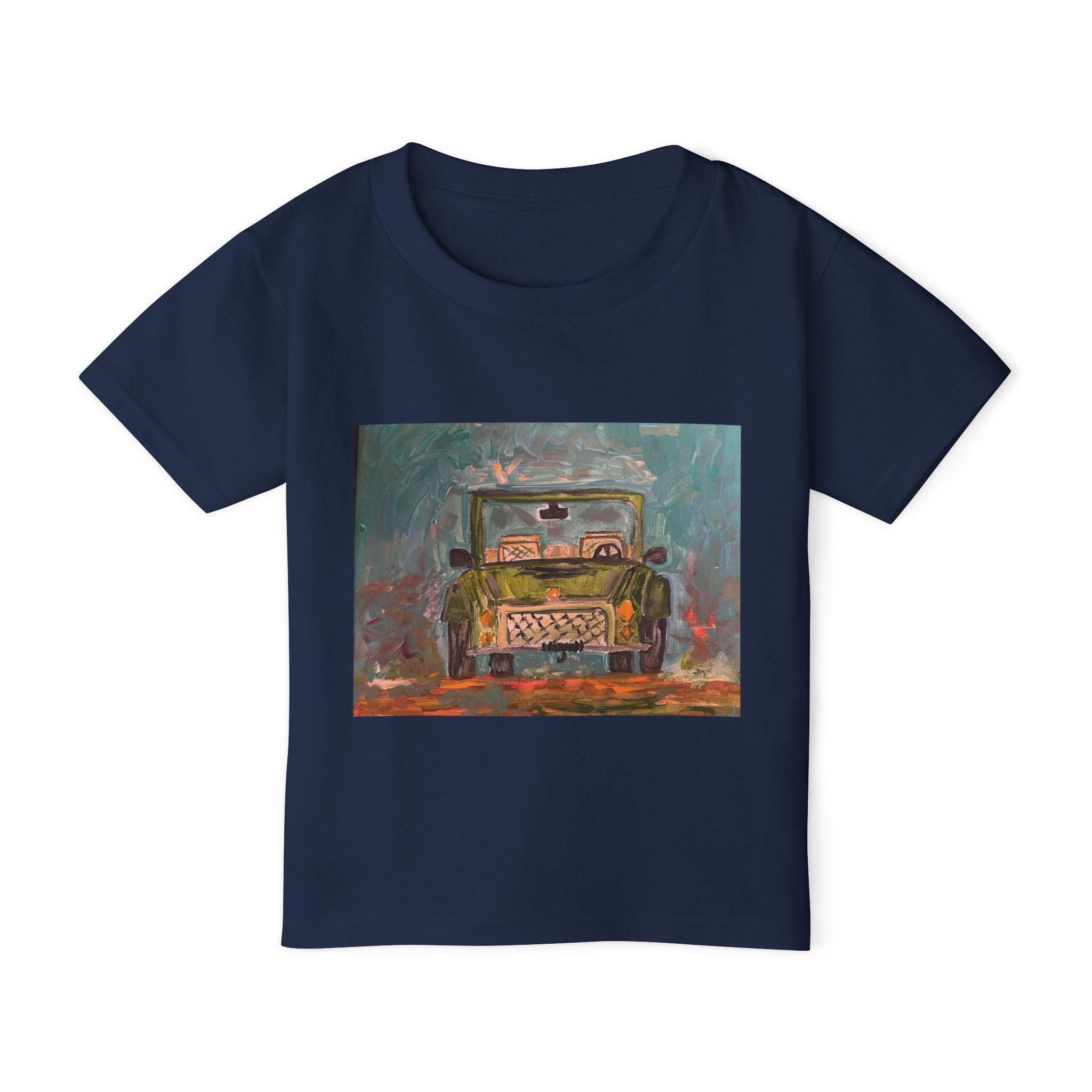 Vintage School Bus Illustration Toddler T-shirt | Colorful Kids Vehicle Art