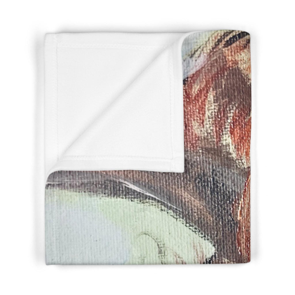 Highland Cow Portrait Baby Blanket | Floral Tassels, Nursery Decor