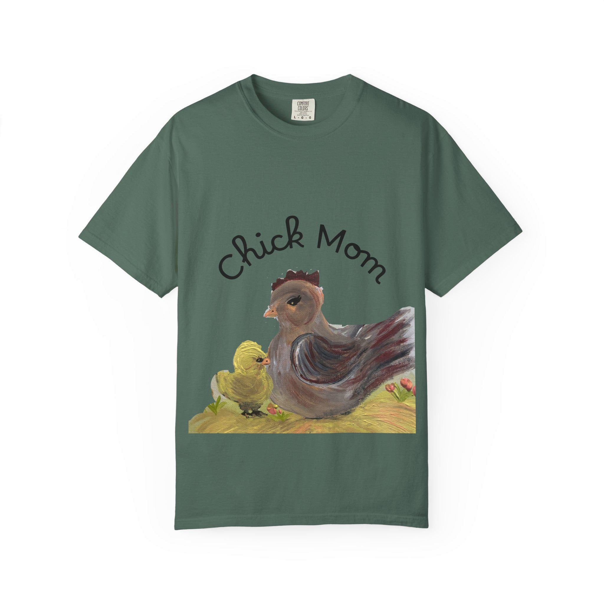 Chick Mom T-shirt | Hen and Chick Illustration, Farm Animal Tee
